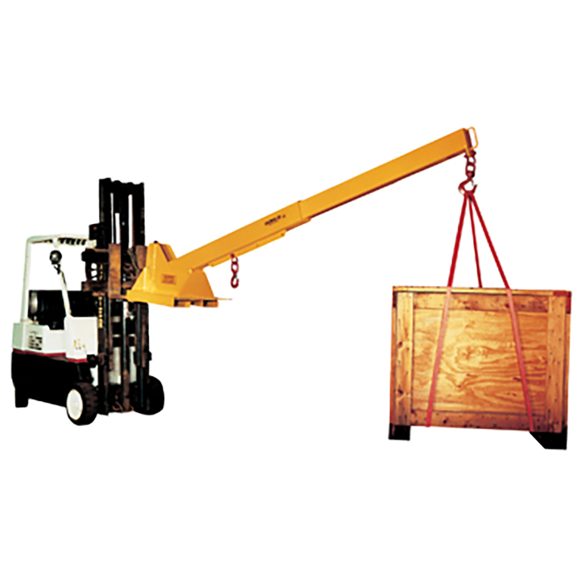 Caldwell, Telescopic Pivoting Fork Boom with Swivel Hooks, Capacity 8000 lb, Extended Length 144 in, Extended Retracted 84 in, Model# PB-80
